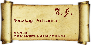 Noszkay Julianna névjegykártya